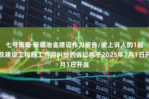 七号策略 新疆冶金建设作为被告/被上诉人的1起涉及建设工程施工合同纠纷的诉讼将于2025年7月1日开庭